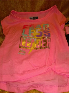 RBX Girls' Toddler Active Top and Short Set, fearless leader, brand New Size 2T